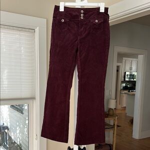 Pilcro Purple Flare Wide Leg Corduroy